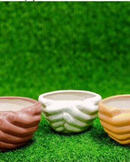 Hand shape welcoming pot ceramic