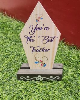Wooden Trophy For Best Teacher